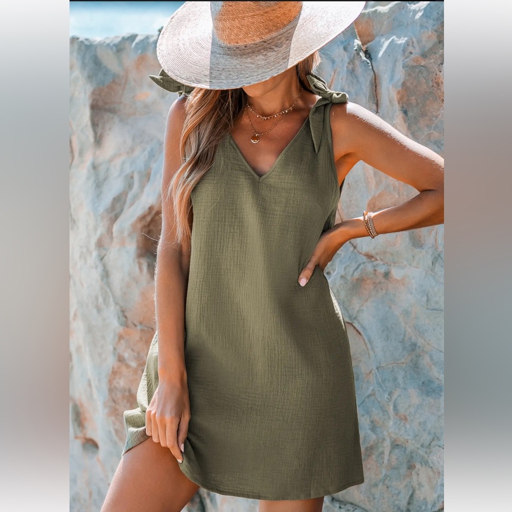 Olive Green Women's mini Dress